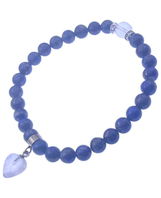 Lapis lazuli bracelet en perles naturelles 6 mm et cristal de roche Lapis lazuli bracelet en perles naturelles 6 mm et cristal de roche