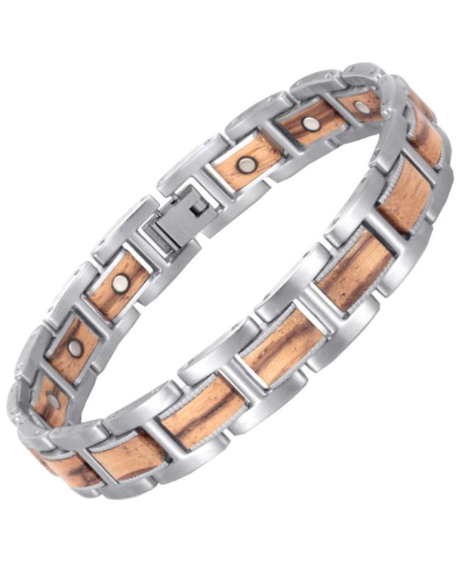 Bracelet magnétique bois et inox - Acerola Bracelet magnétique bois et inox - Acerola