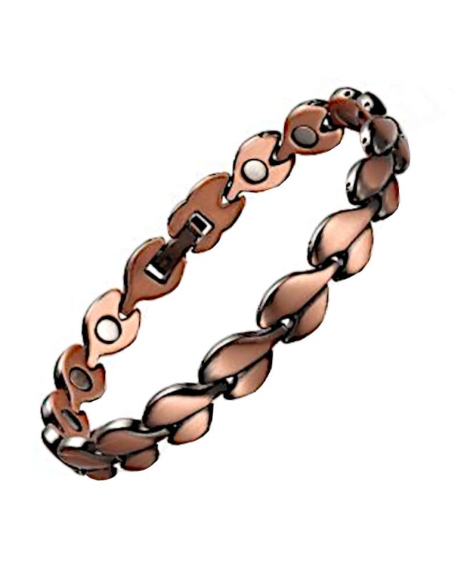 Bracelet inspiration nature et feuilles en cœur magnétique en cuivre massif - Sinense Bracelet inspiration nature et feuilles en cœur magnétique en cuivre massif - Sinense