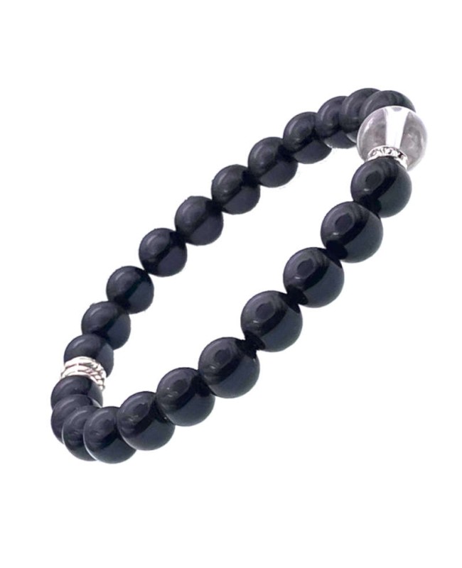 Obsidienne Oeil Céleste Cristal de Roche bracelet perles 8 mm Obsidienne Oeil Céleste Cristal de Roche bracelet perles 8 mm