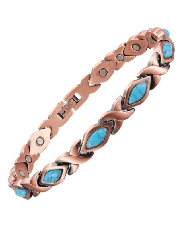 Bracelet en cuivre et aimants - Turquoise Bracelet en cuivre et aimants - Turquoise