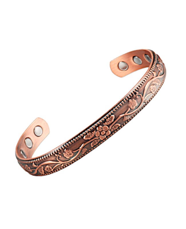 Bracelet magnétique cuivre - Lys pour soulager vos douleurs des articulations, Bracelet magnétique cuivre - Lys pour soulager vos douleurs des articulations,
