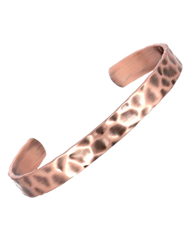 Bracelet en cuivre massif avec effet martelé et vieilli Bracelet en cuivre massif avec effet martelé et vieilli