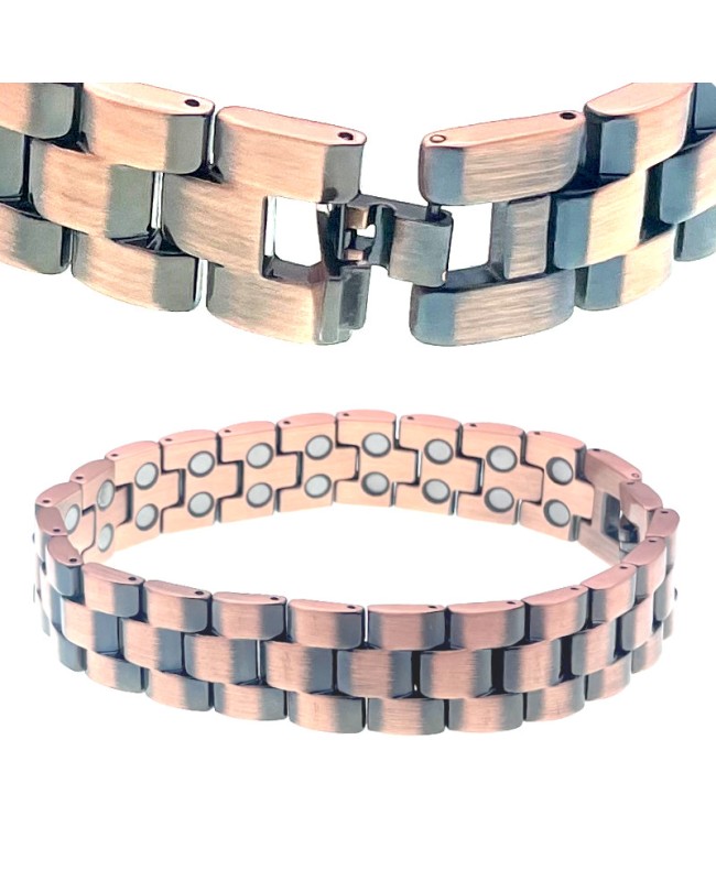 Bracelet magnétique homme en cuivre massif - Force d'atlas Bracelet magnétique homme en cuivre massif - Force d'atlas