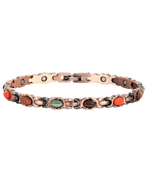 Bracelet antidouleur femme en cuivre - aimants & pierres - Cuprésia