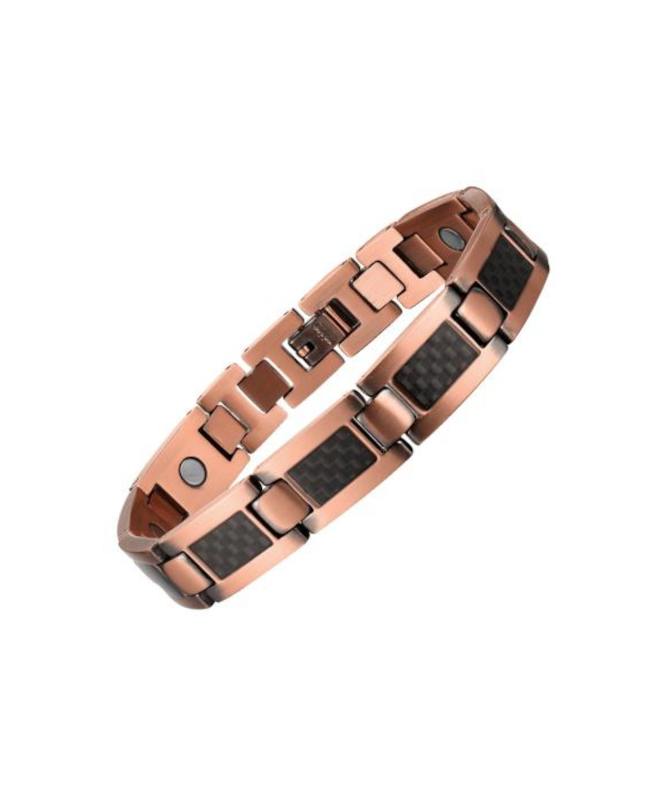 Bracelet magnétique en carbone et cuivre contre l’arthrite ou l’inflammation - Athémis Bracelet magnétique en carbone et cuivre contre l’arthrite ou l’inflammation - Athémis