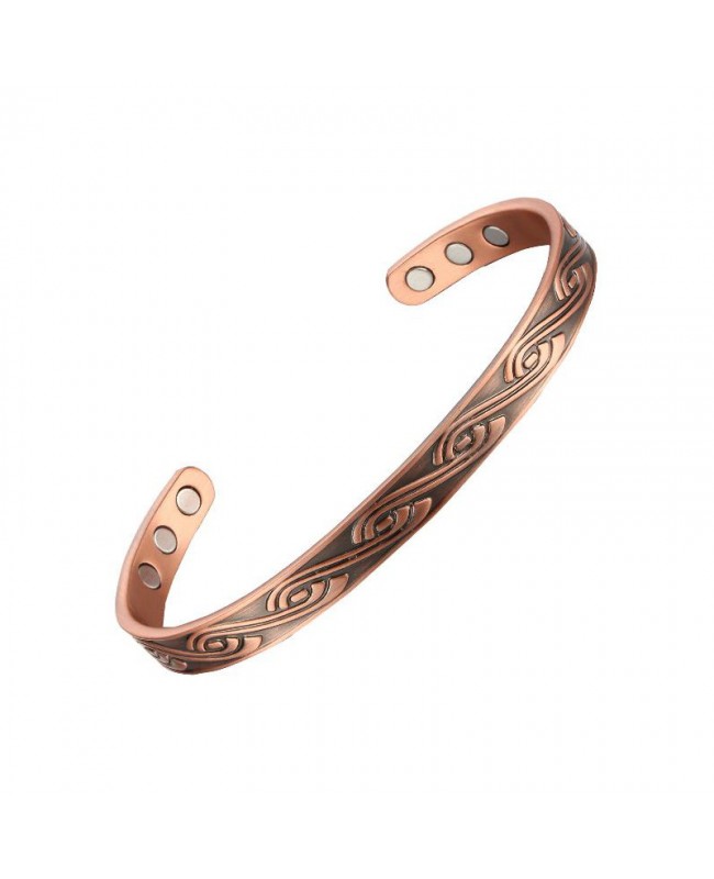 Bracelet cuivre magnétique 6 aimants pour douleurs articulaires - Vague Bracelet cuivre magnétique 6 aimants pour douleurs articulaires - Vague