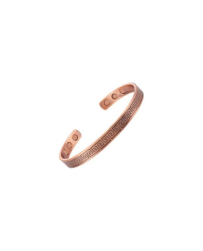 Bracelet cuivre magnétique 6 aimants et thème symbole inca labyrinthe Hug - Curry Bracelet cuivre magnétique 6 aimants et thème symbole inca labyrinthe Hug - Curry