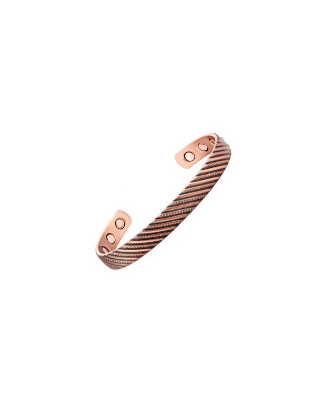 Bracelet cuivre confort articulaire avec fines lignes en spirale - Eglantine Bracelet cuivre confort articulaire avec fines lignes en spirale - Eglantine