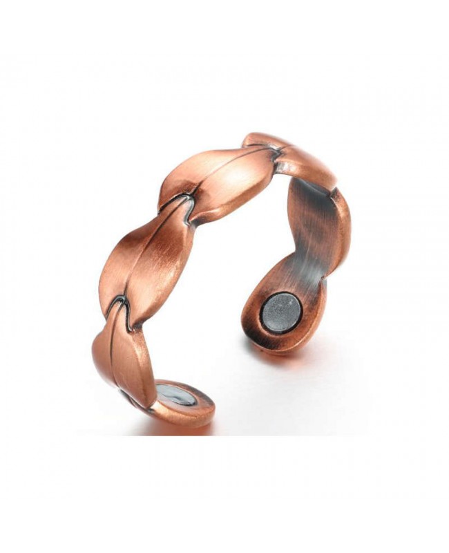 Bague magnétique en cuivre feuilles en forme de cœur - Sinense Bague magnétique en cuivre feuilles en forme de cœur - Sinense
