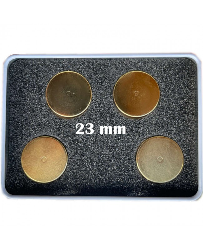 Boite 4 aimants Néodyme pour le soin par les aimants diamètre 23 mm Boite 4 aimants Néodyme pour le soin par les aimants diamètre 23 mm