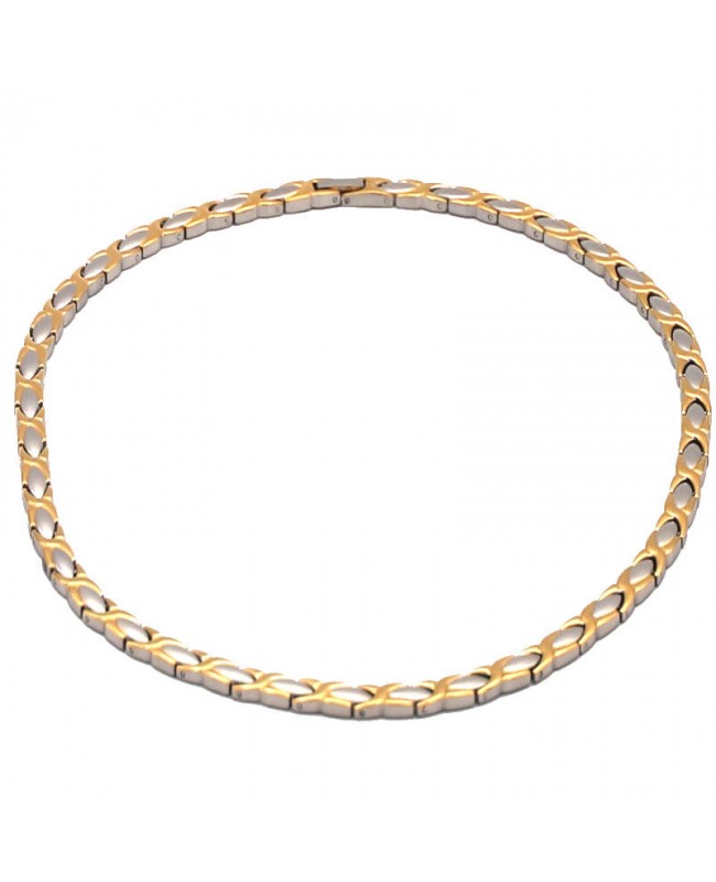 Collier aimanté en inox brossé avec 37 aimants en Néodyme Collier aimanté en inox brossé avec 37 aimants en Néodyme