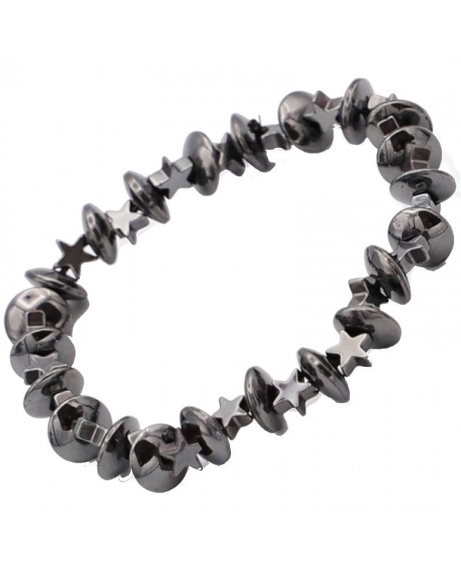Bracelet avec élastique en hématite magnétique Bracelet avec élastique en hématite magnétique