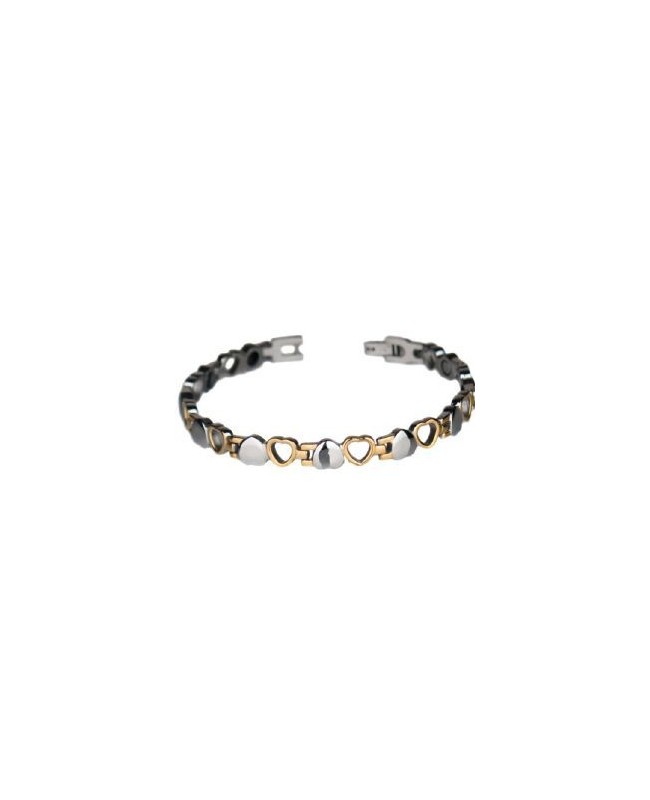 Bracelet magnétique acier inoxydable et 11 aimants Néodymes - Cœur Bracelet magnétique acier inoxydable et 11 aimants Néodymes - Cœur