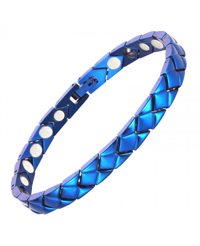 Bracelet magnétique homme en inox bleu Bracelet magnétique homme en inox bleu