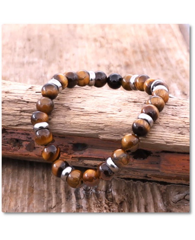 Bracelet pour améliorer la Joie de vivre avec des pierres en Œil de tigre Bracelet pour améliorer la Joie de vivre avec des pierres en Œil de tigre