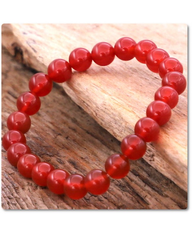 Bracelet en Cornaline rouge profond pour le tonus et la confiance Bracelet en Cornaline rouge profond pour le tonus et la confiance