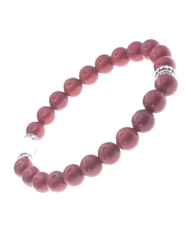 Jaspe rouge et cristal de roche bracelet perle 8 mm Jaspe rouge et cristal de roche bracelet perle 8 mm